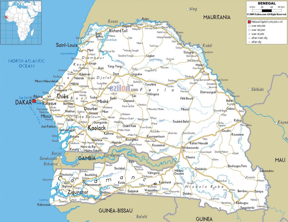 Senegalas casamance žemėlapyje
