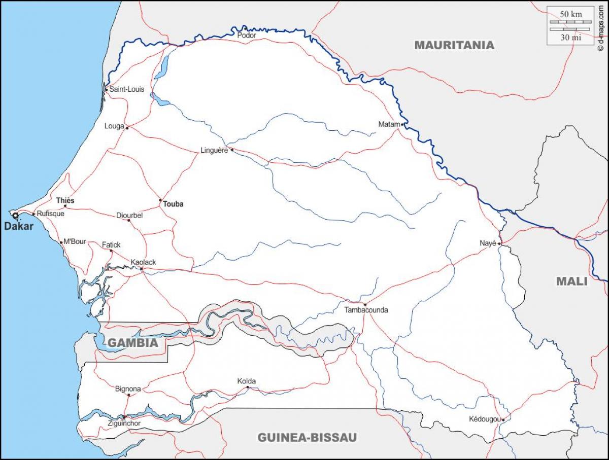 žemėlapis touba Senegalas