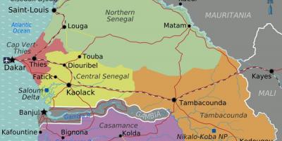 Žemėlapis Senegalas politinė