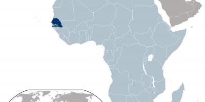Žemėlapis Senegalas vietą pasaulyje