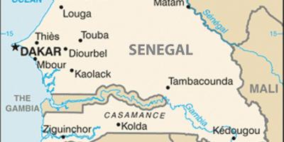 Žemėlapis Senegalas ir aplinkinių šalių